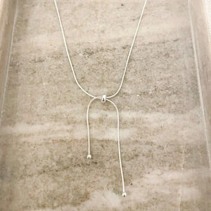 925 Sterling Silver Dainty Knot Necklace Tie Necklace Minimalist Bead Necklace